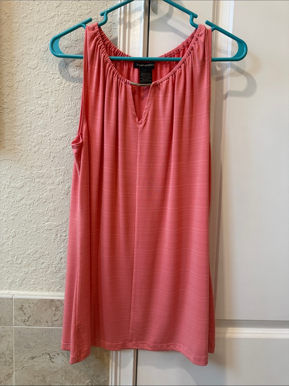 Susan Lawrence Coral Pink Sleeveless Tunic